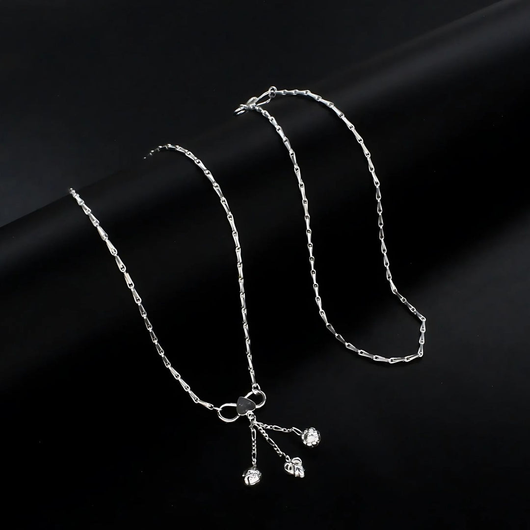 925 Sterling Silver women Rice design thin Chain Anklet Pair 10.3"
