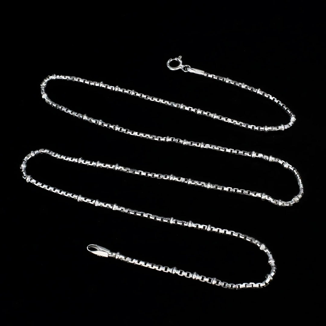 18" Daily wear 925 Sterling Silver box design Neck Chain