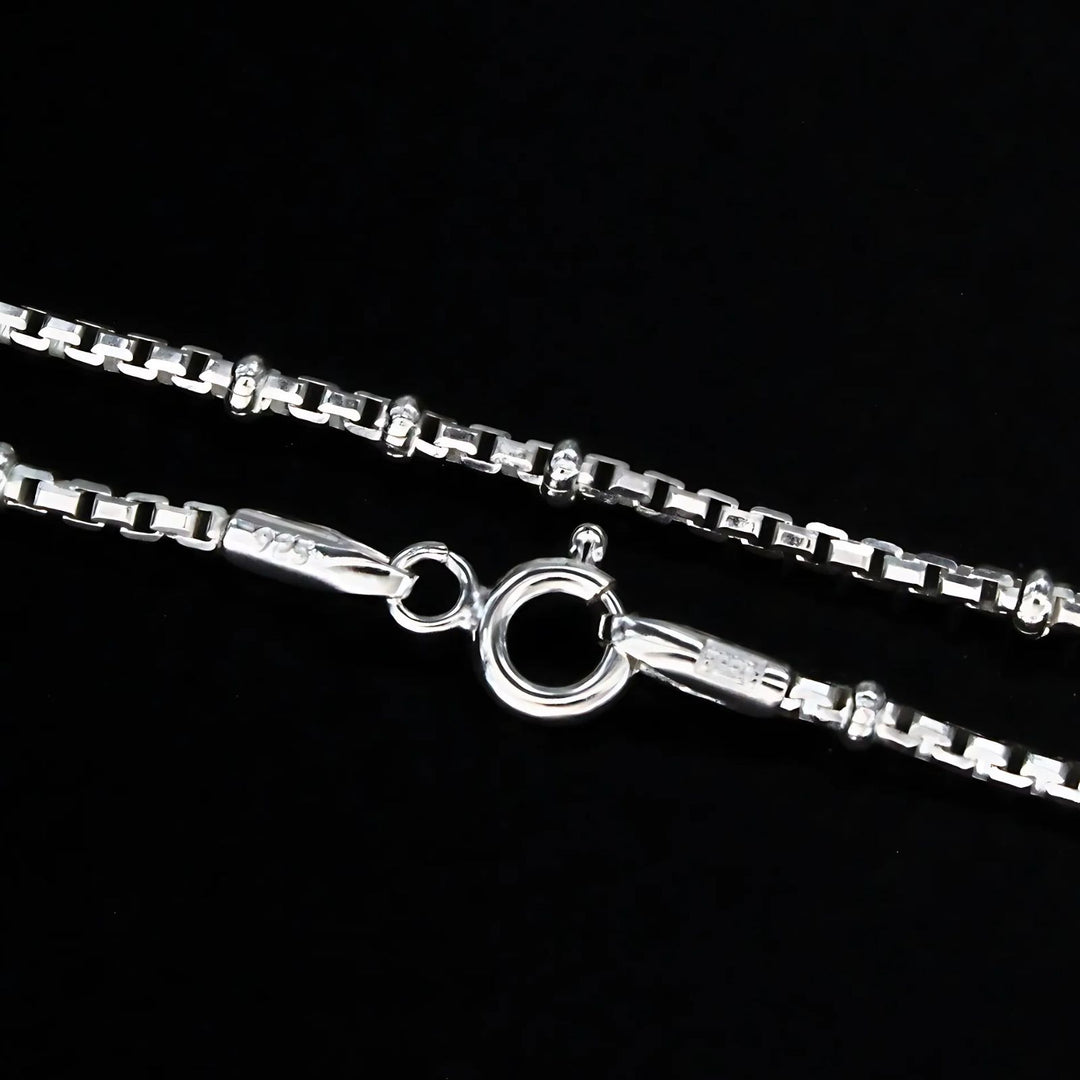 18" Daily wear 925 Sterling Silver box design Neck Chain