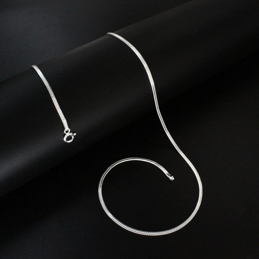 925 Sterling Silver women Light weight Neck Chain 18"