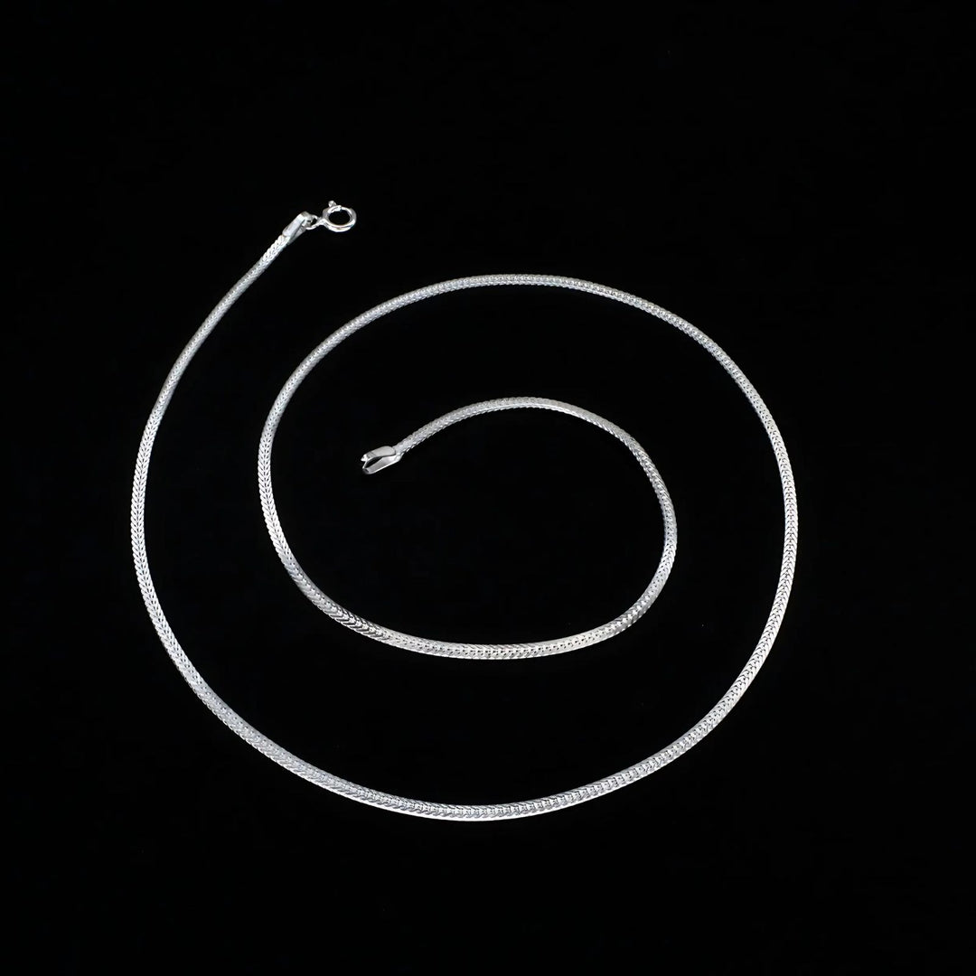 925 Sterling Silver women Light weight Neck Chain 18"