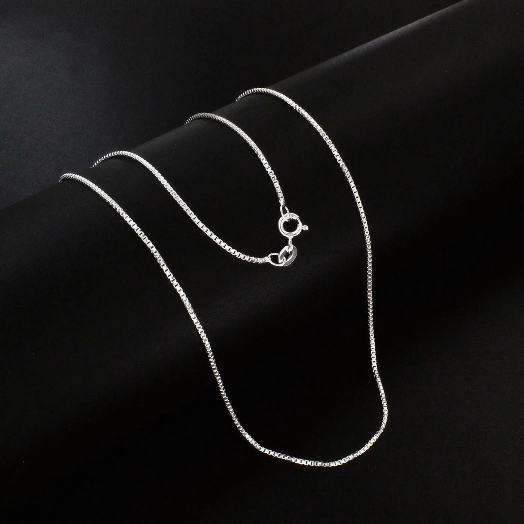 925 Sterling Silver box design regular wear Neck Chain 18"