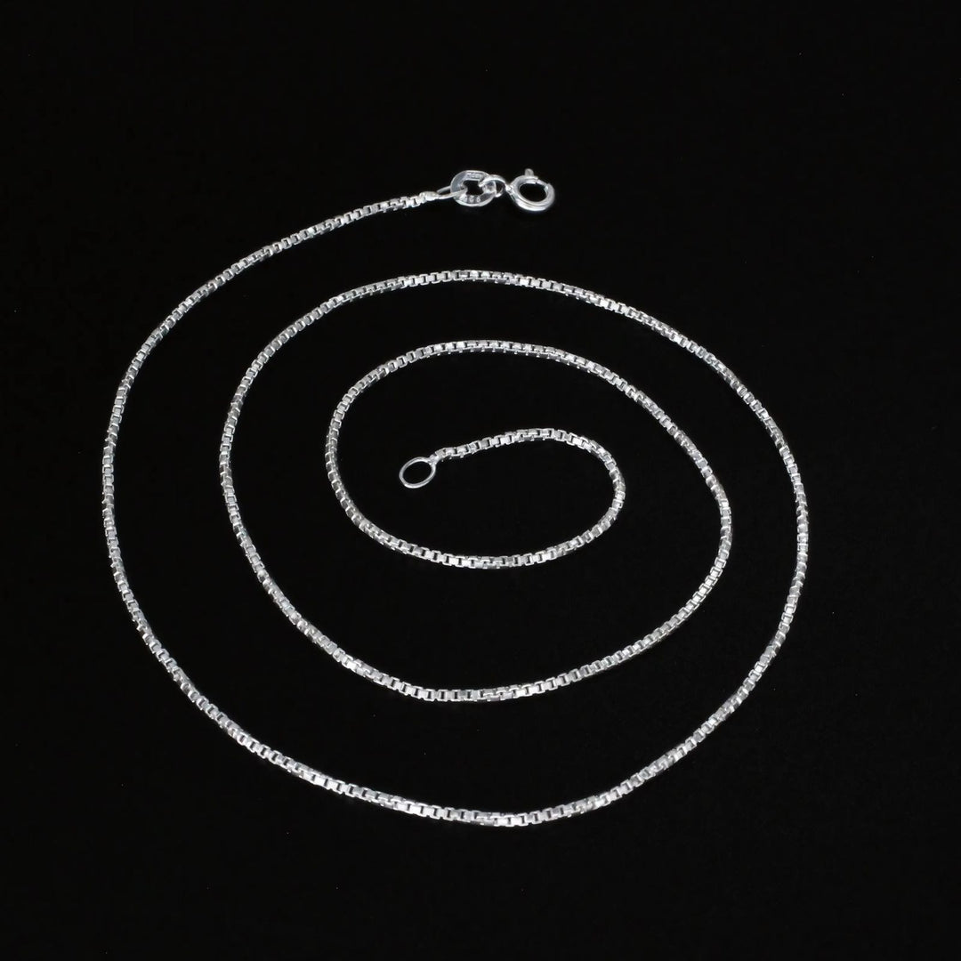 925 Sterling Silver box design regular wear Neck Chain 18"