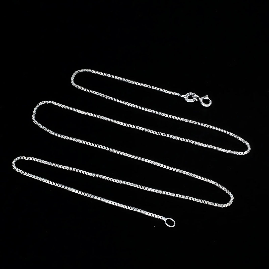 925 Sterling Silver box design regular wear Neck Chain 18"