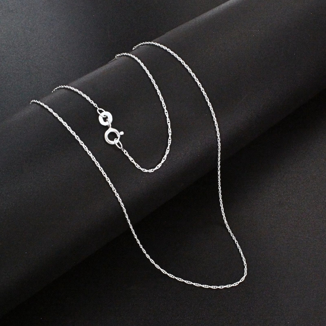 18" 925 Sterling Silver women Light weight rope style Neck chain