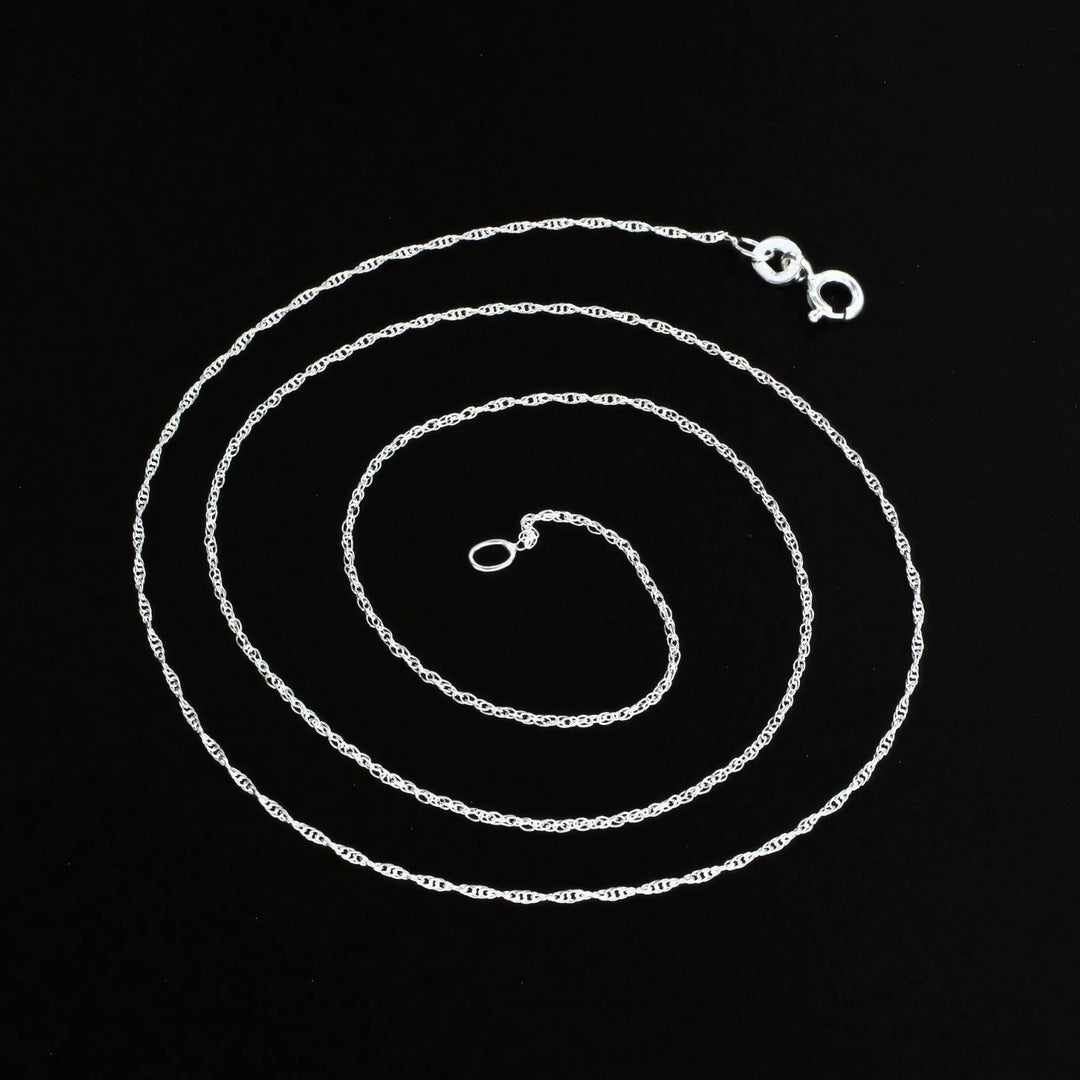 18" 925 Sterling Silver women Light weight rope style Neck chain