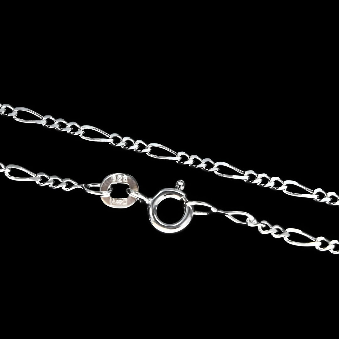 925 Sterling Silver women light weight figaro Neck chain 18"