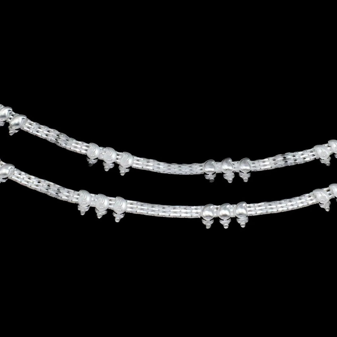 Real Sterling Silver Indian Anklet Ankle Bracelet 10.3"