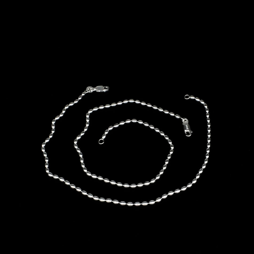 925 Sterling Silver Oval Ball Design girlish Anklets Ankle Bracelet 10.3"