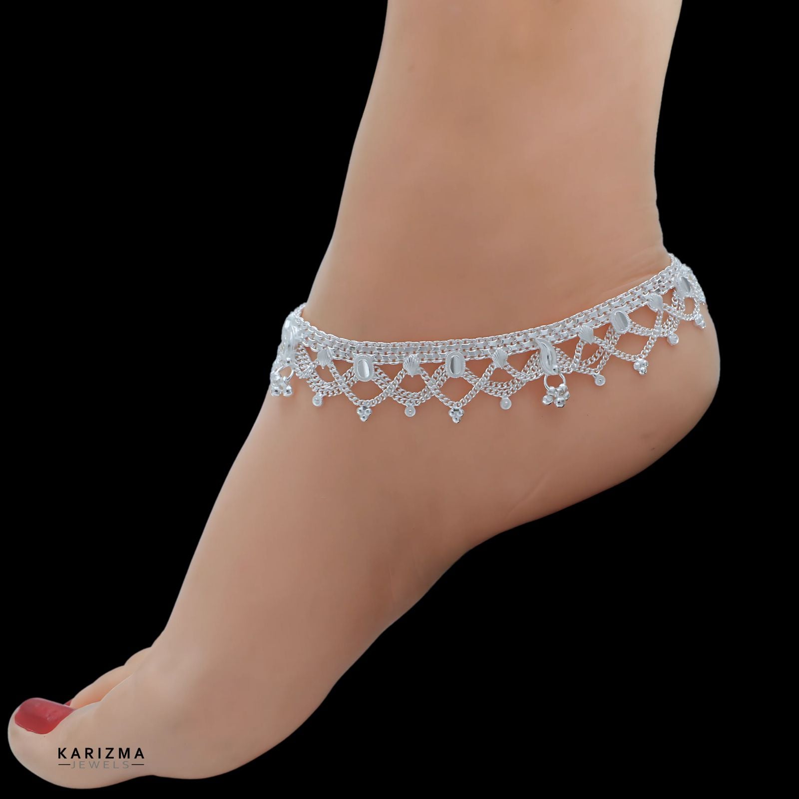 Traditional silver payal online