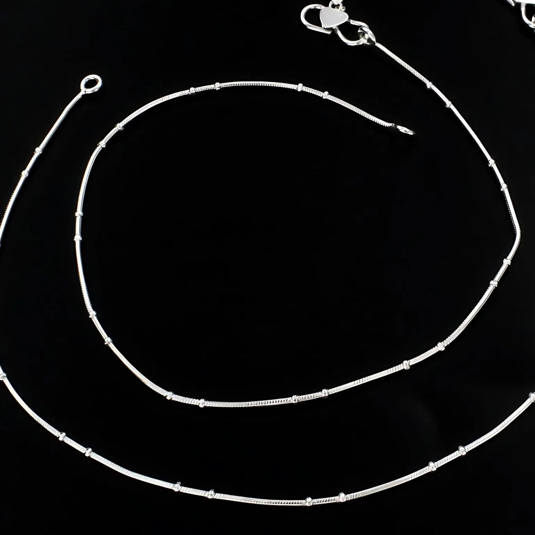 925 Sterling Silver girlish amazing Chain Anklet Pair 10.3"