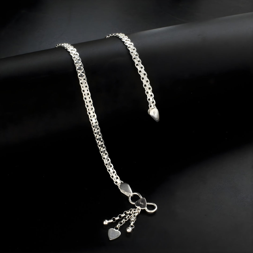 925 Sterling Silver women Bismark Anklet 10.3" - Single
