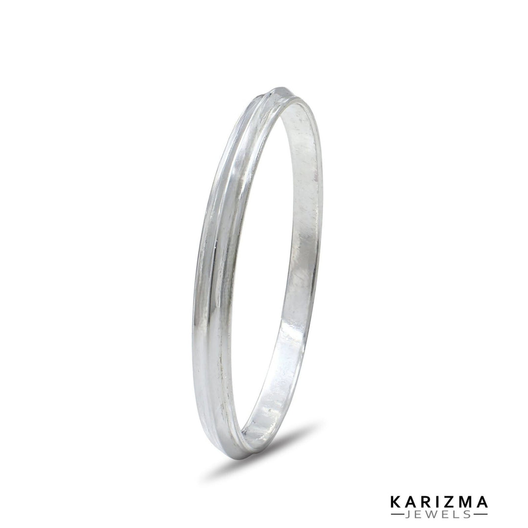 Jointless Pure Silver Mens solid Kada Bangle Bracelet