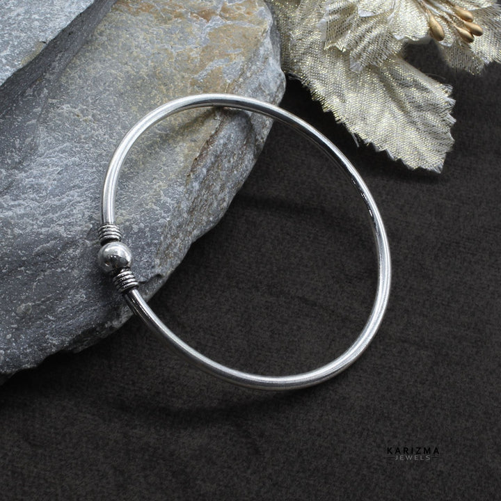 Real Silver oxidized Bangle Bracelet for women 