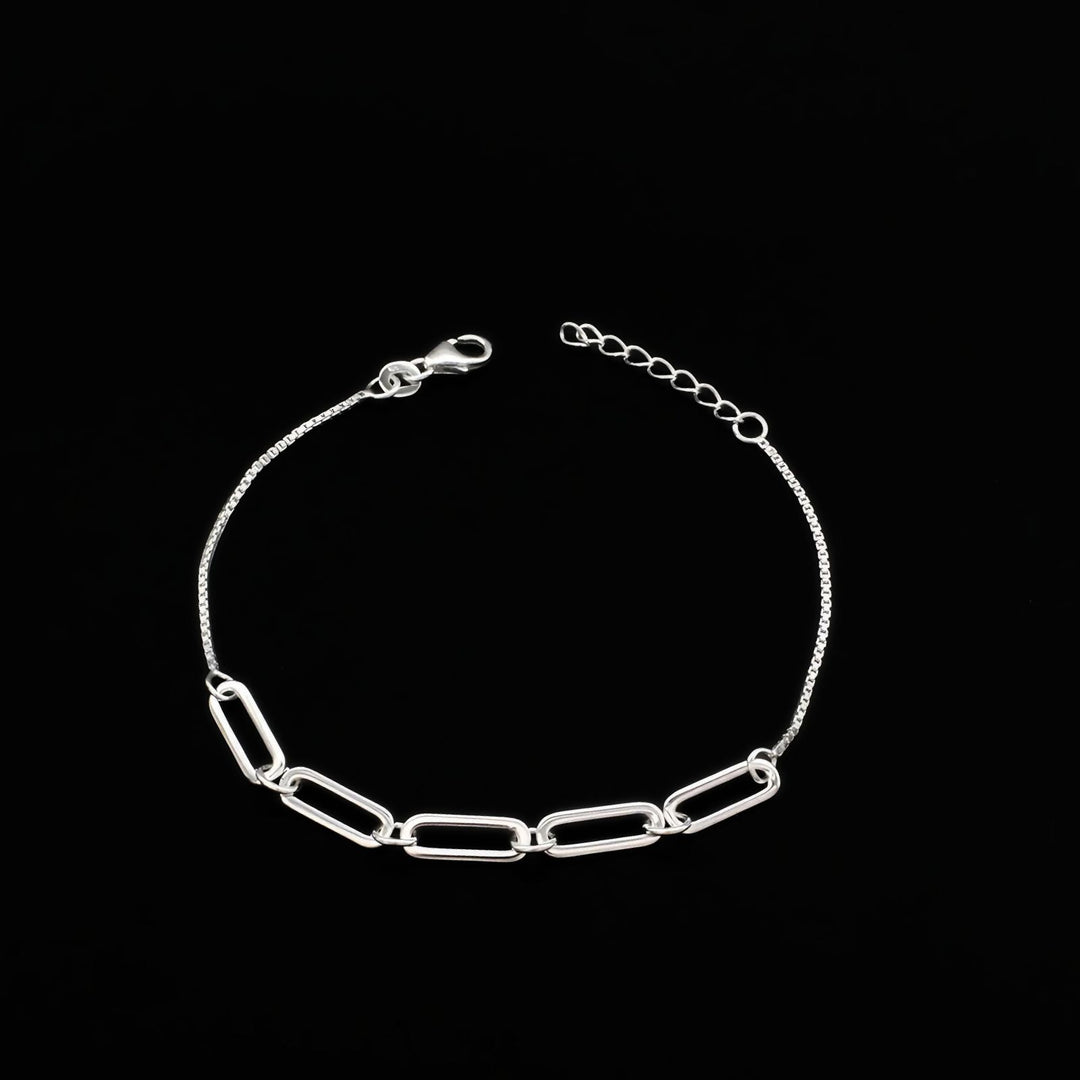 Indian 925 Real Silver Paperclip Chain Excellent gifting Bracelet for Girls