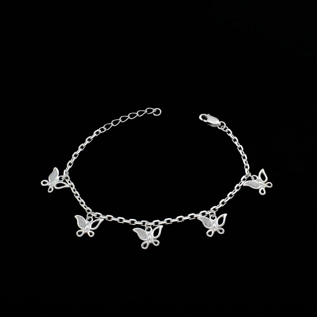 Indian 925 Sterling Silver stylish Butterfly Charms Bracelet for Girls