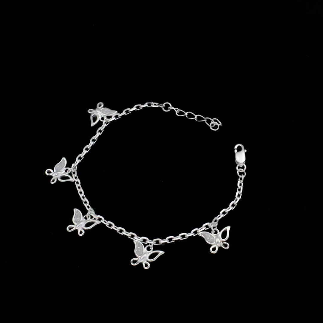 Indian 925 Sterling Silver stylish Butterfly Charms Bracelet for Girls