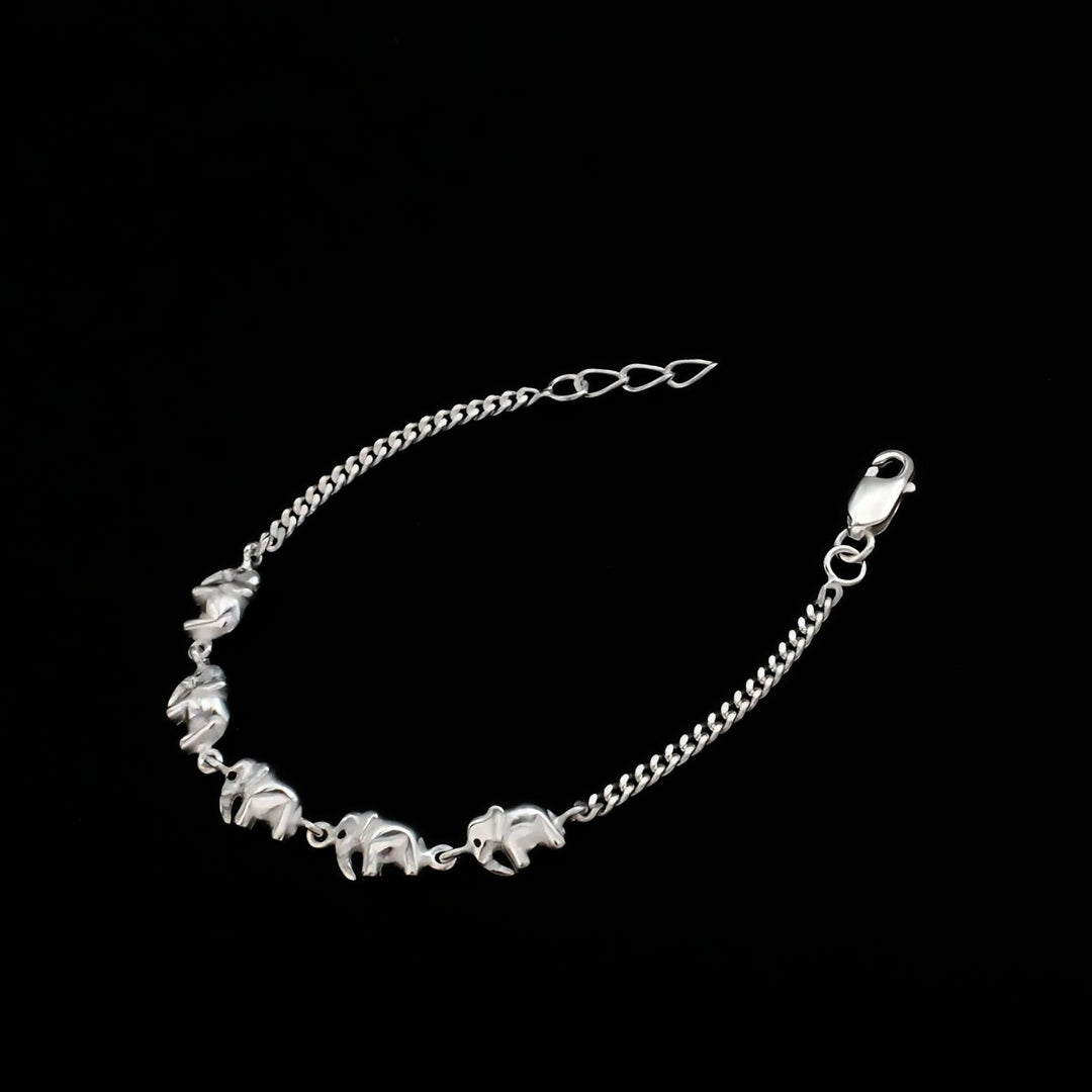 925 Sterling Silver Elephant Charms kids Bracelet Good Luck Gift