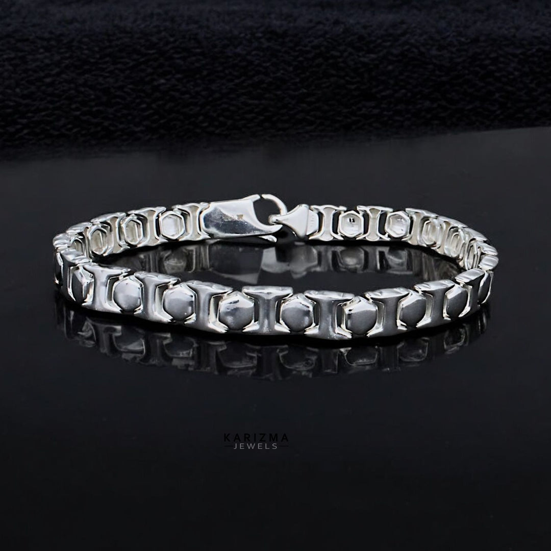 925 Real Silver looking gorgeous Men's Bracelet Man Jewelry 8.7"