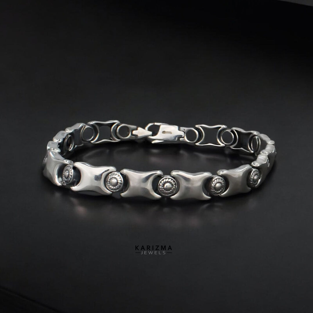 925 Sterling Silver handmade Men's Oxidized Bracelet Man Jewelry 8.3"