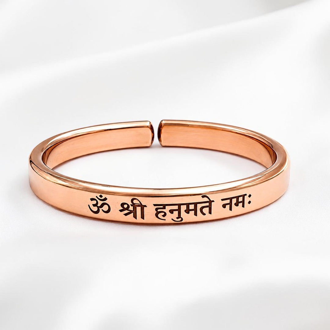 Adjustable Mantra Engraved Pure Copper Cuff  Kada Bracelet - Select Your Mantra