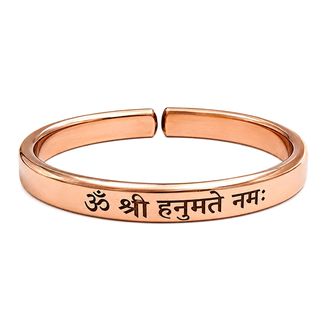 Adjustable Mantra Engraved Pure Copper Cuff  Kada Bracelet - Select Your Mantra