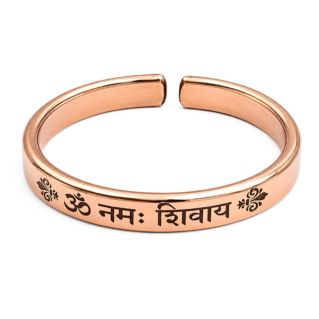 Adjustable Mantra Engraved Pure Copper Cuff  Kada Bracelet - Select Your Mantra