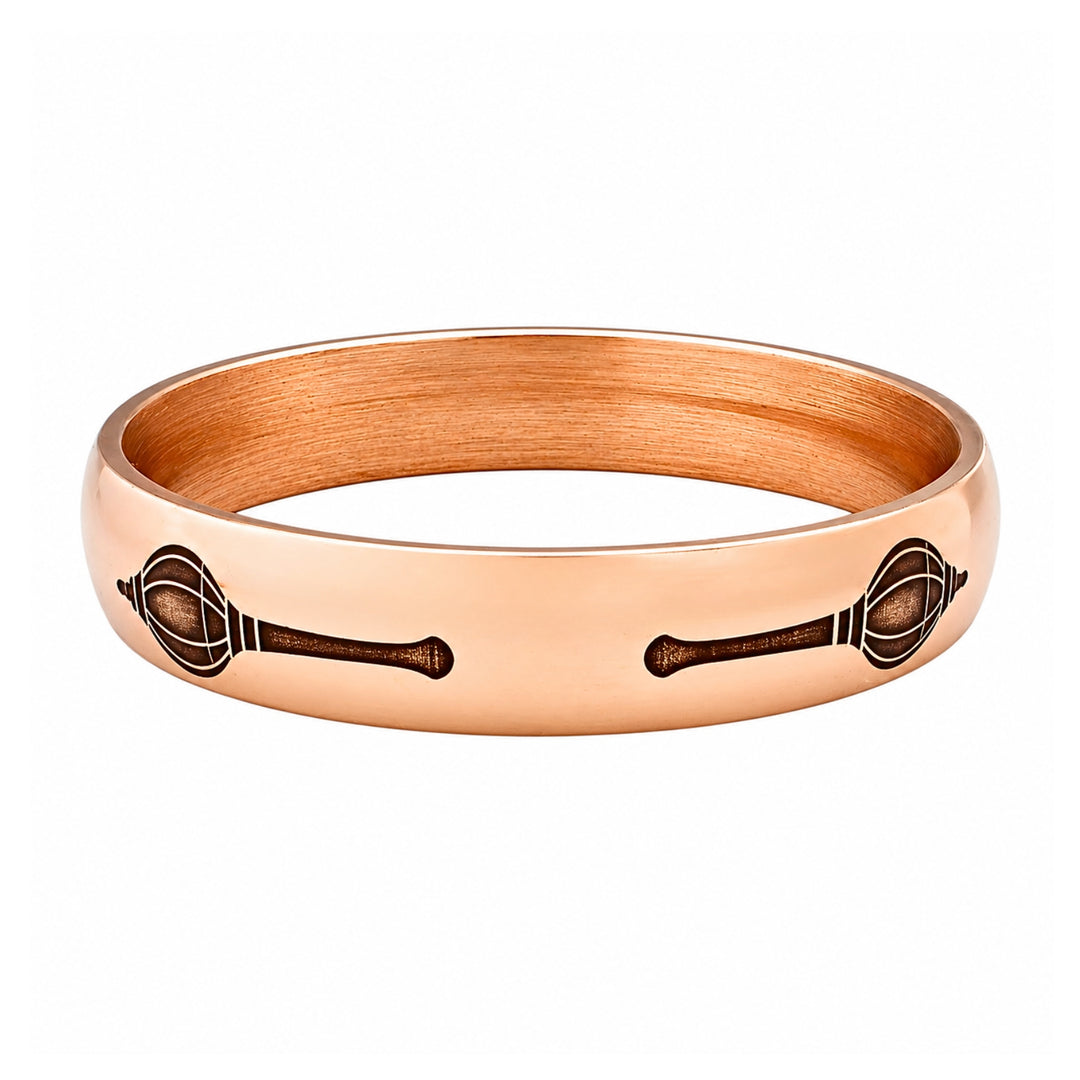 Copper Kada Bracelet Jai Shri Ram, Hanuman Face & Gada Deep Engraved