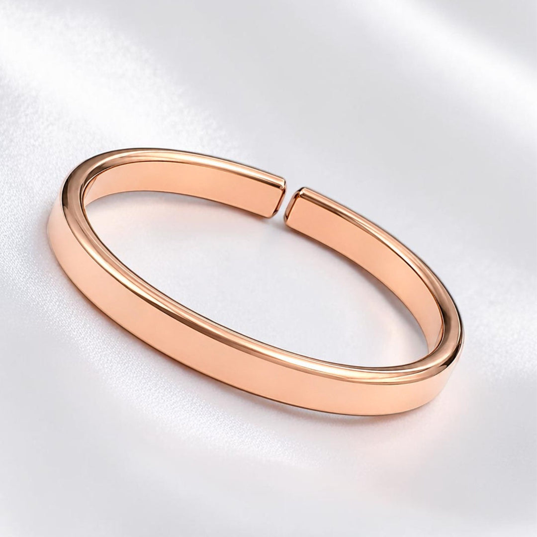 Pure Nepaliya Adjustable Copper Cuff Bangle Flat Bracelet Kada