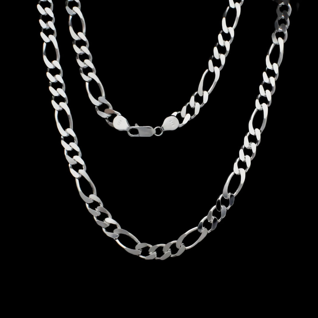 Real 925 Silver Excellent gifting Figaro Men's Neck Chain 24"