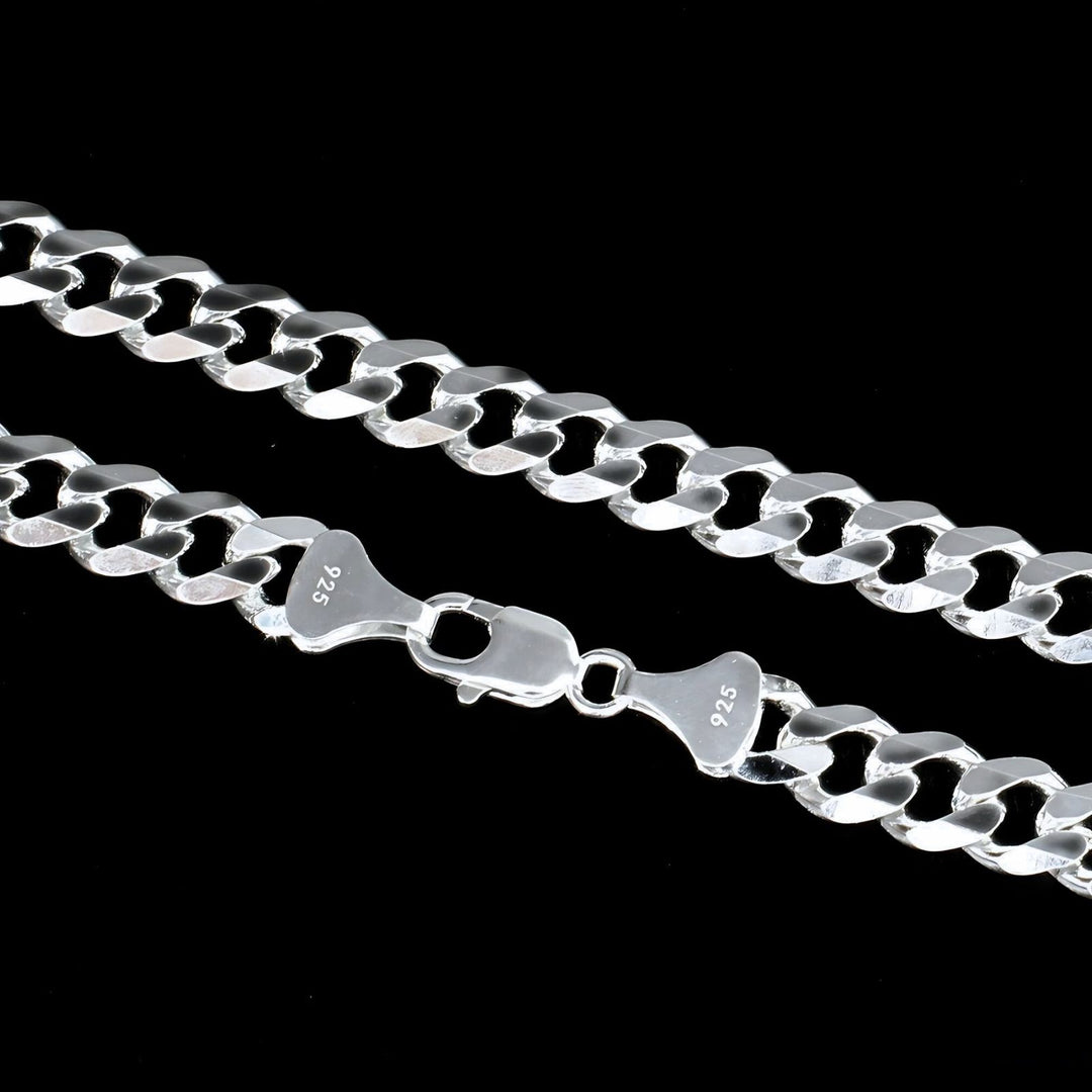 Real 925 Silver Stylish Cuban link Men's Neck Chain 20"