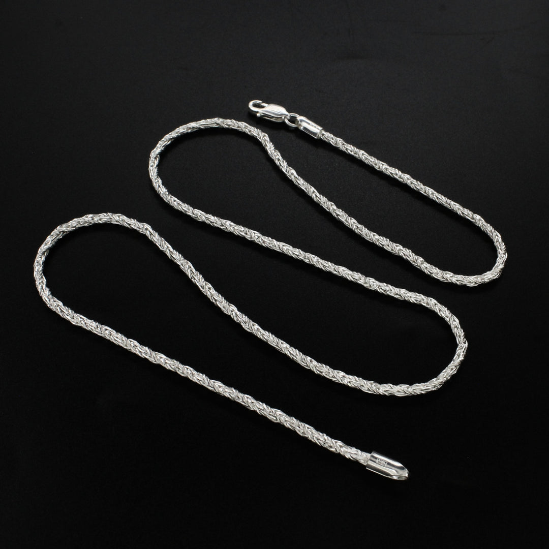 925 Real Sterling Silver rope design Neck Chain 20"