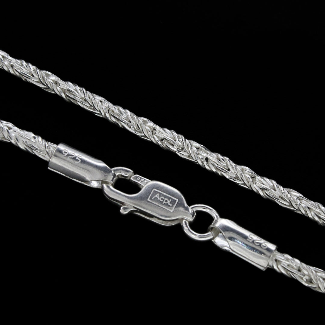 925 Real Sterling Silver rope design Neck Chain 20"