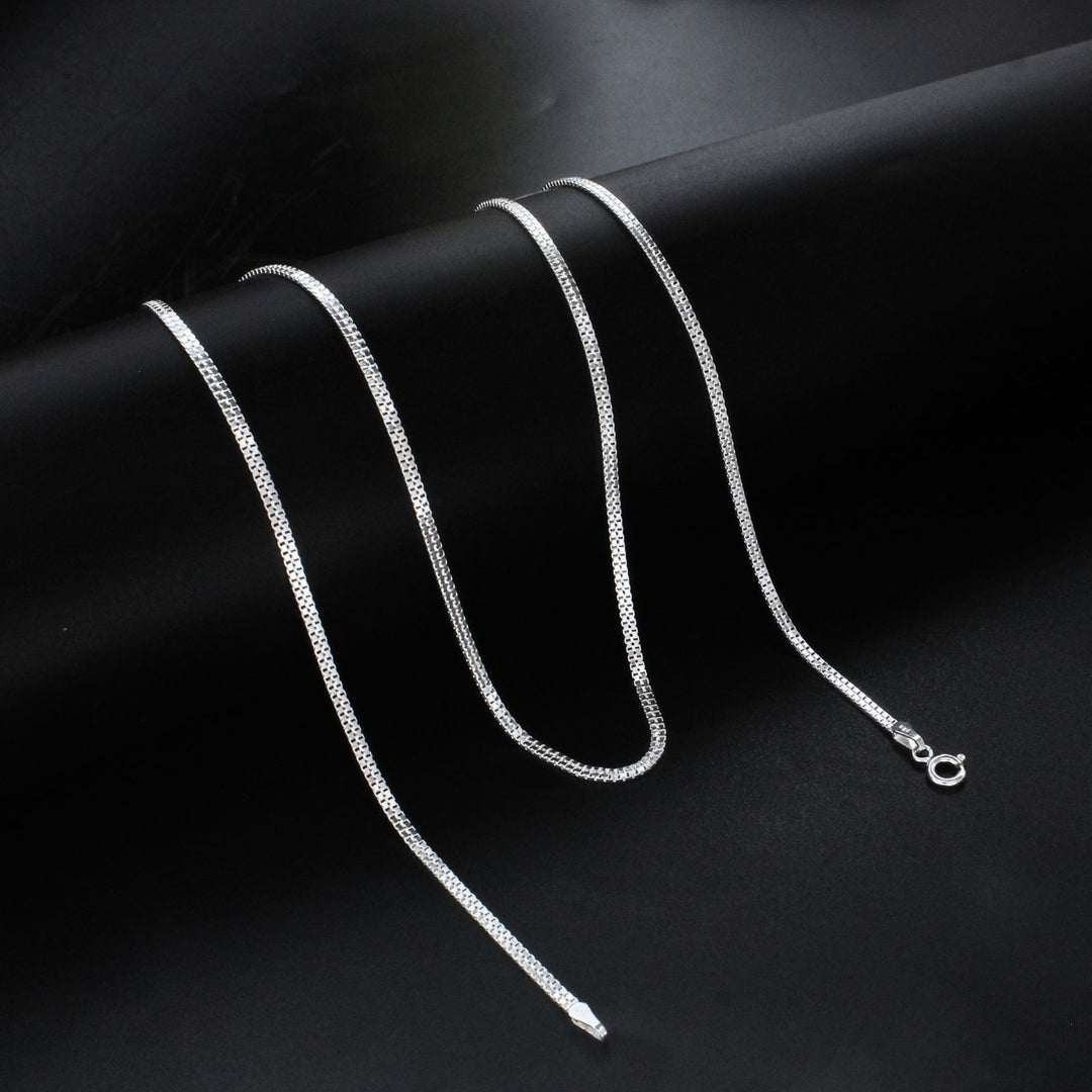 Real 925 Sterling Silver box design Neck Chain 24"