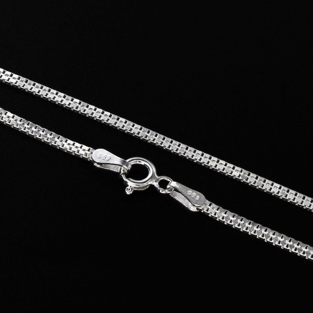 Real 925 Sterling Silver box design Neck Chain 24"