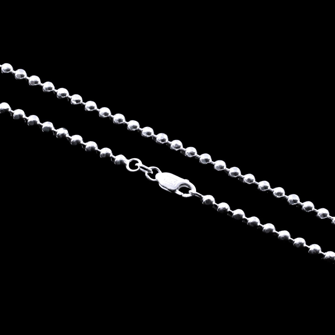 Real 925 Sterling Silver Ball Design Unisex Neck Chain 18"