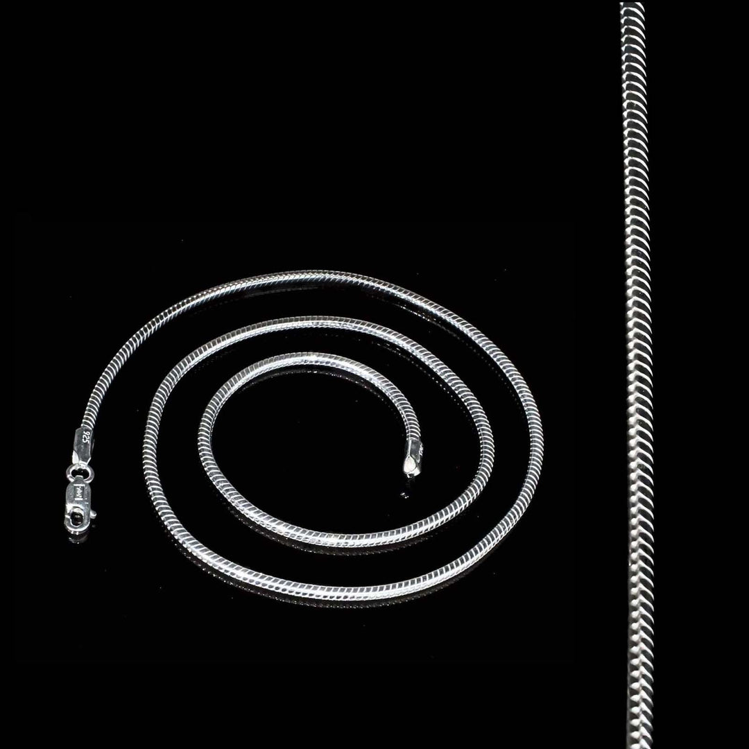 925 Sterling Silver men women Snake style Neck Chain 20"