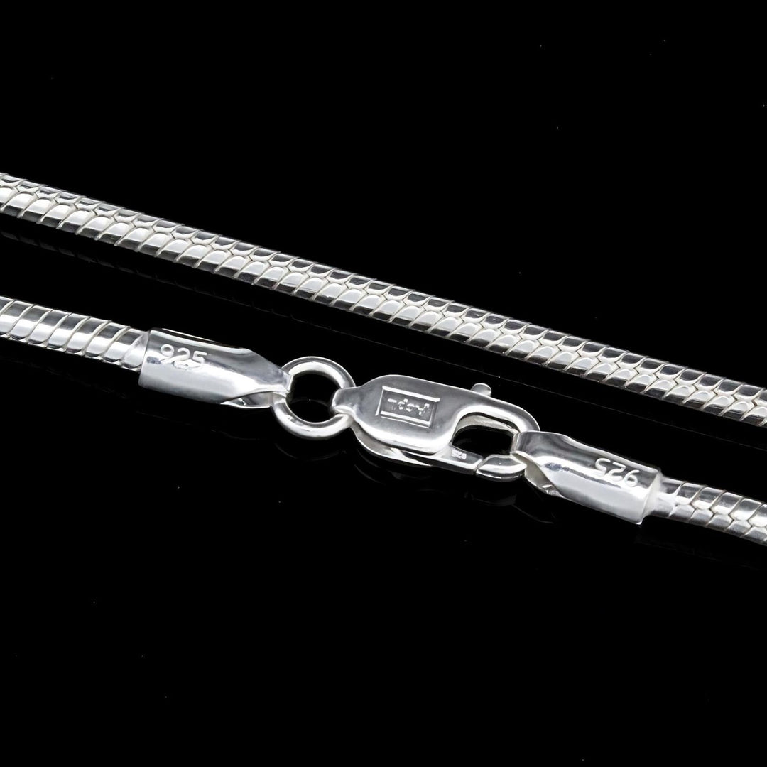 925 Sterling Silver men women Snake style Neck Chain 20"