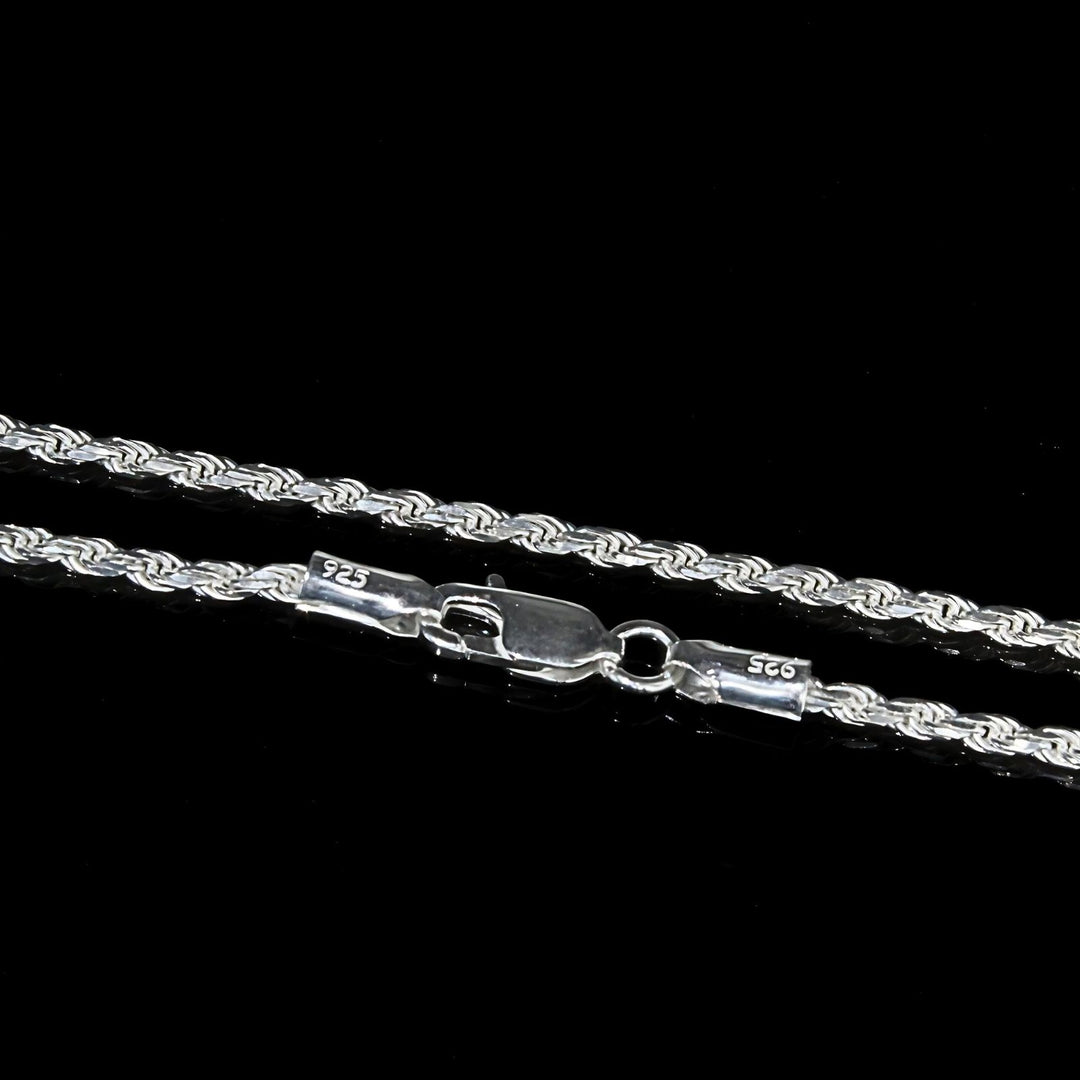 925 Sterling Silver handmade Rope chain Unisex Neck Chain 18"