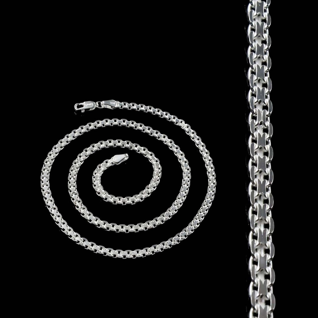 18" 925 Sterling Silver handmade Bismark chain Unisex Neck Chain