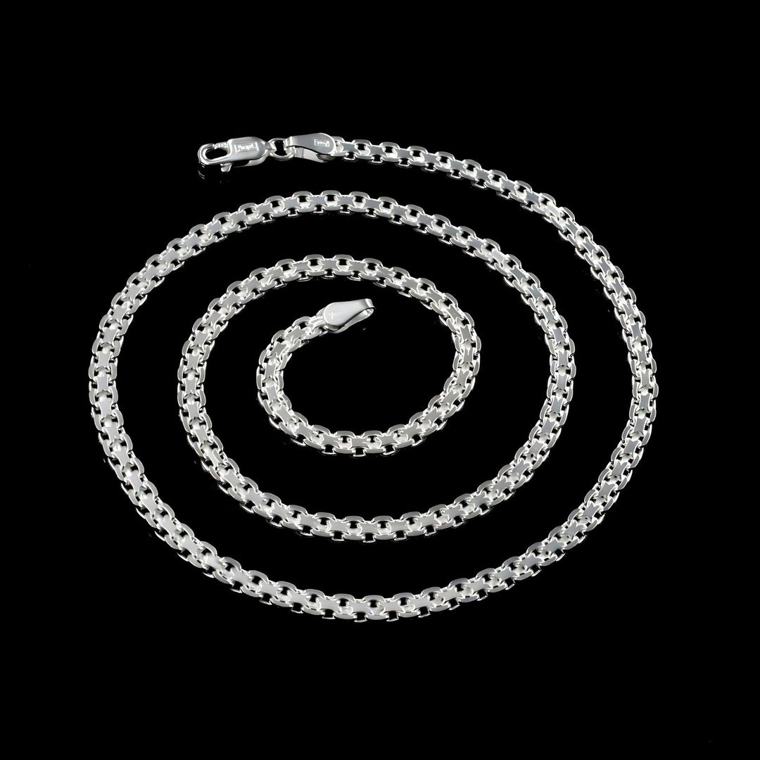 18" 925 Sterling Silver handmade Bismark chain Unisex Neck Chain