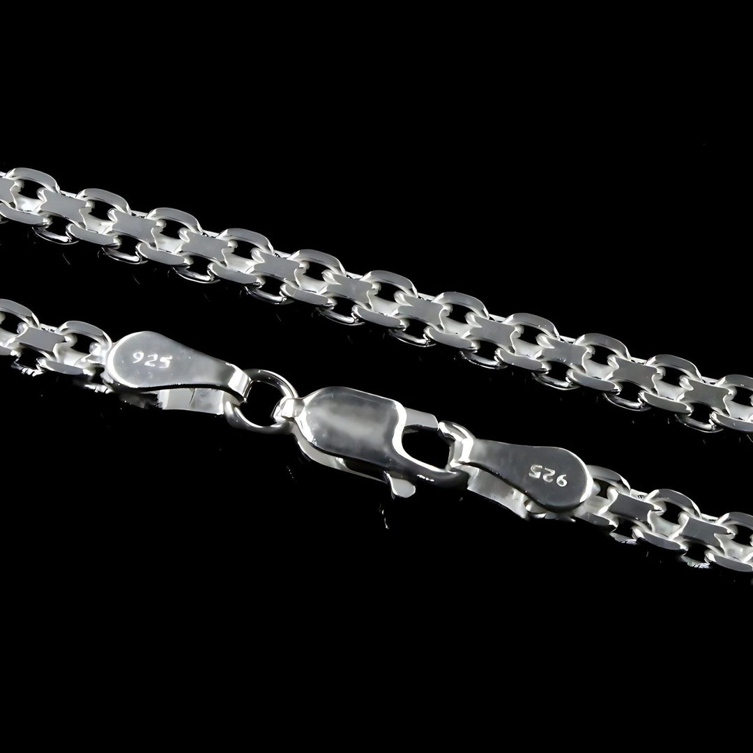 18" 925 Sterling Silver handmade Bismark chain Unisex Neck Chain