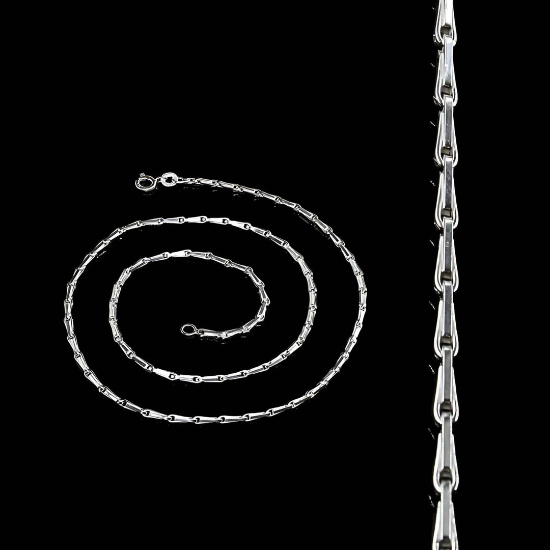 18" 925 Sterling Silver Rice Design Thin Chain Unisex Neck Chain