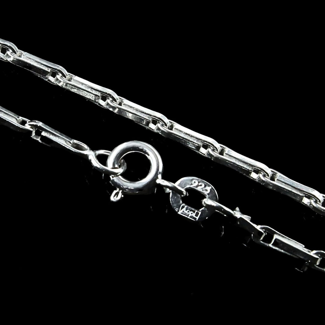 18" 925 Sterling Silver Rice Design Thin Chain Unisex Neck Chain