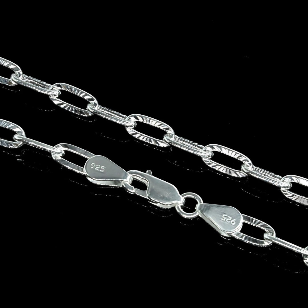 20" 925 Sterling Silver Paper Clip Link Men's Women's Neck Chain