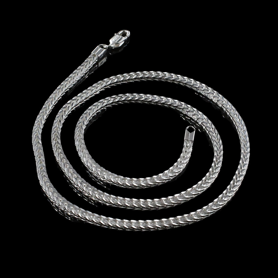 23.5" 925 Sterling Silver Foxtail Chain Men's Women's Neck Chain