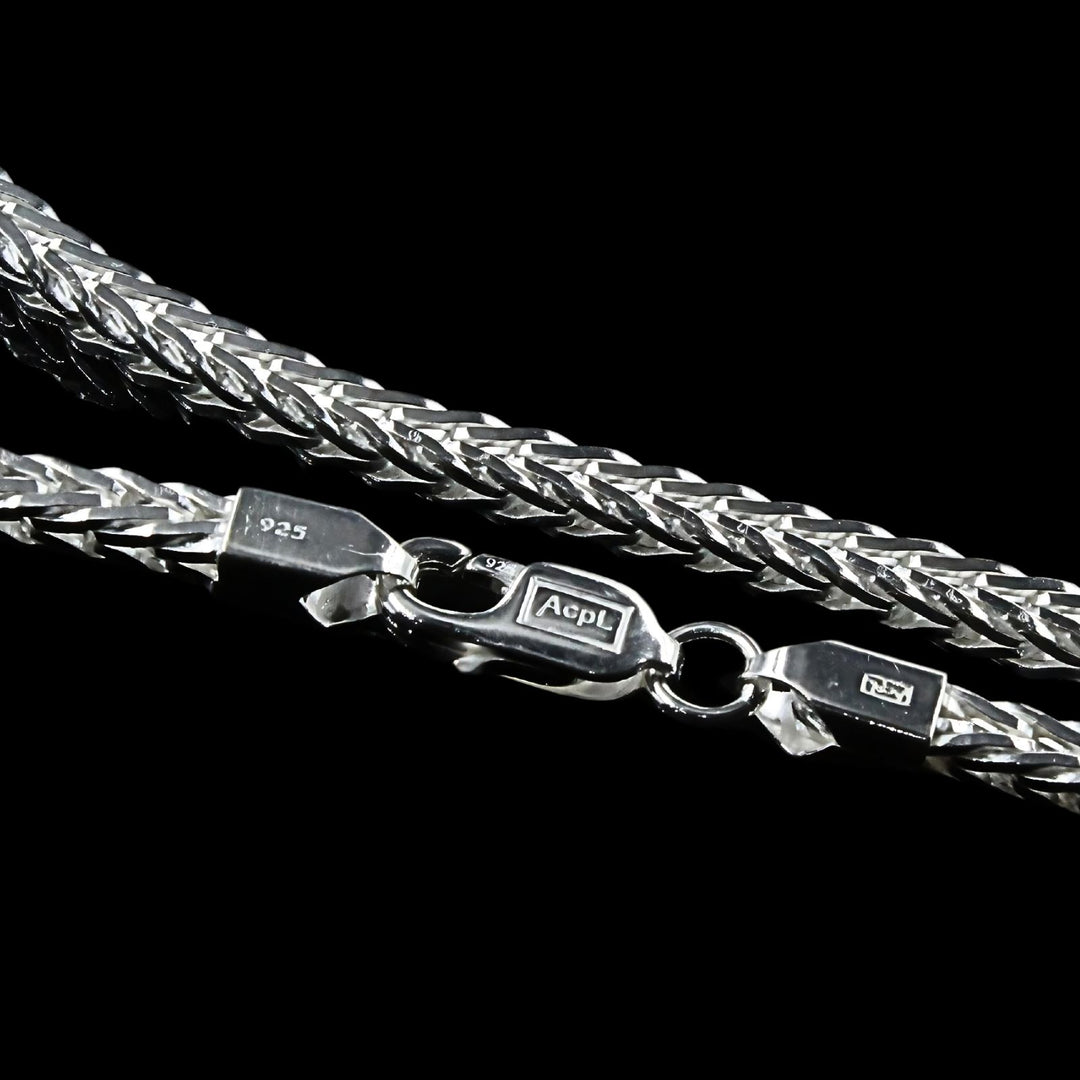 23.5" 925 Sterling Silver Foxtail Chain Men's Women's Neck Chain