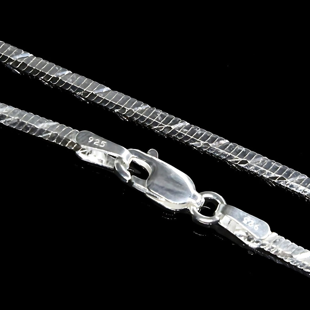 18" 925 Sterling Silver Snake Style Unisex Neck Chain