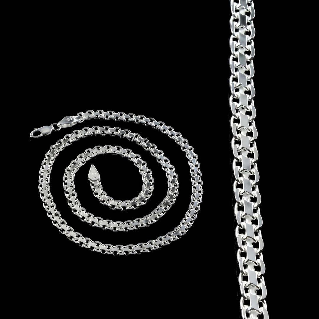 20" 925 Sterling Silver fabulous Bismark Style Unisex Neck Chain