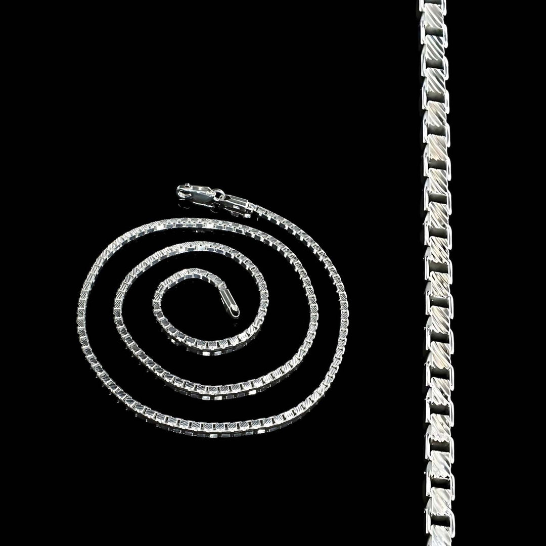 925 Sterling Silver Vintage Box Style Unisex Neck Chain 20"